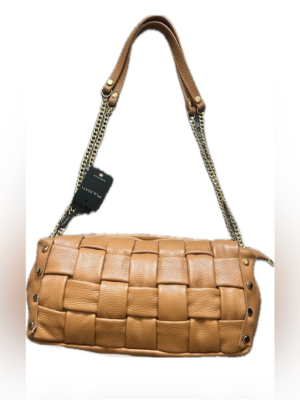 🆕 Pulicati Intrecciato Woven Tan Leather Shoulder / Crossbody Bag